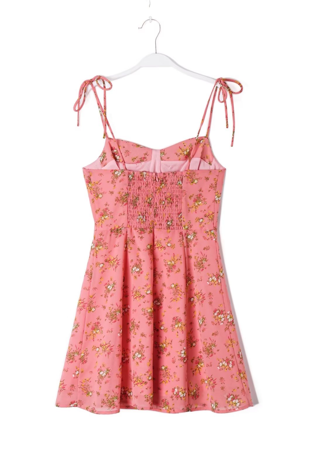 Robe de vacances ajustée en feuille de lotus douce et fraîche Robe courte d'été à fleurs pour fille française