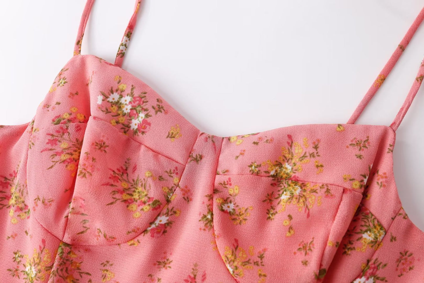 Robe de vacances ajustée en feuille de lotus douce et fraîche Robe courte d'été à fleurs pour fille française