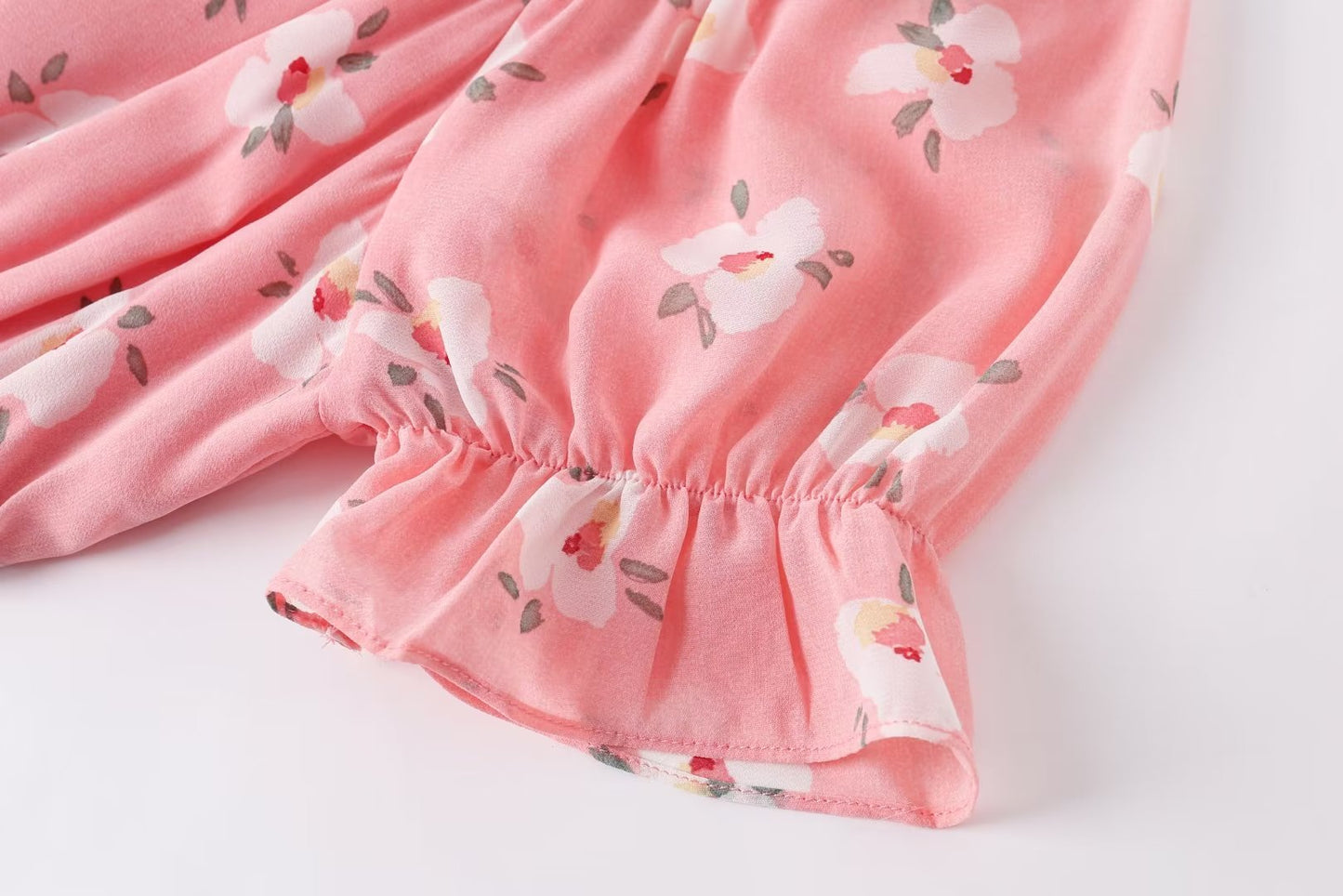 Robe à manches courtes pour femmes, poitrine ajourée, découpe, nouée, rose, imprimé, feuille de lotus, robe pour femmes