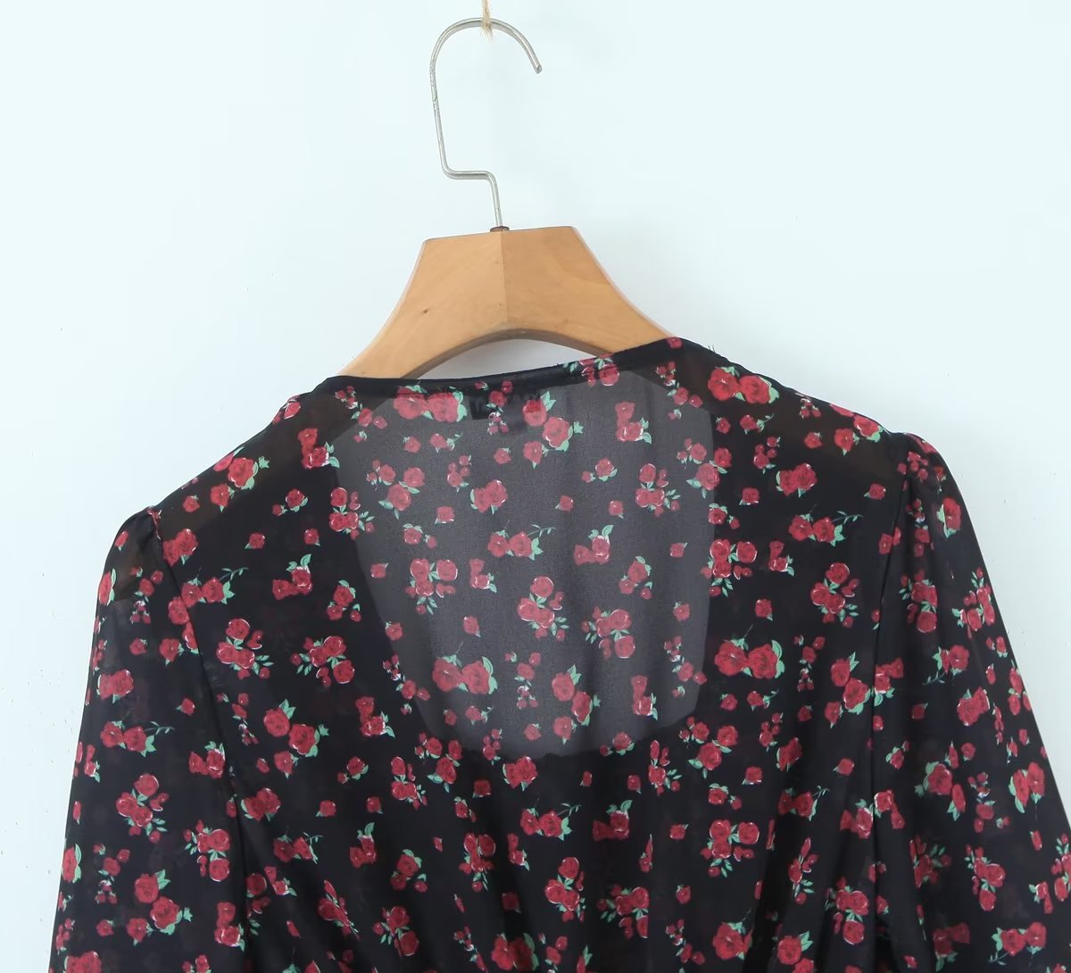 Jupe de costume florale vintage française pour femme, chemise d'été à col carré, taille haute, longue jupe