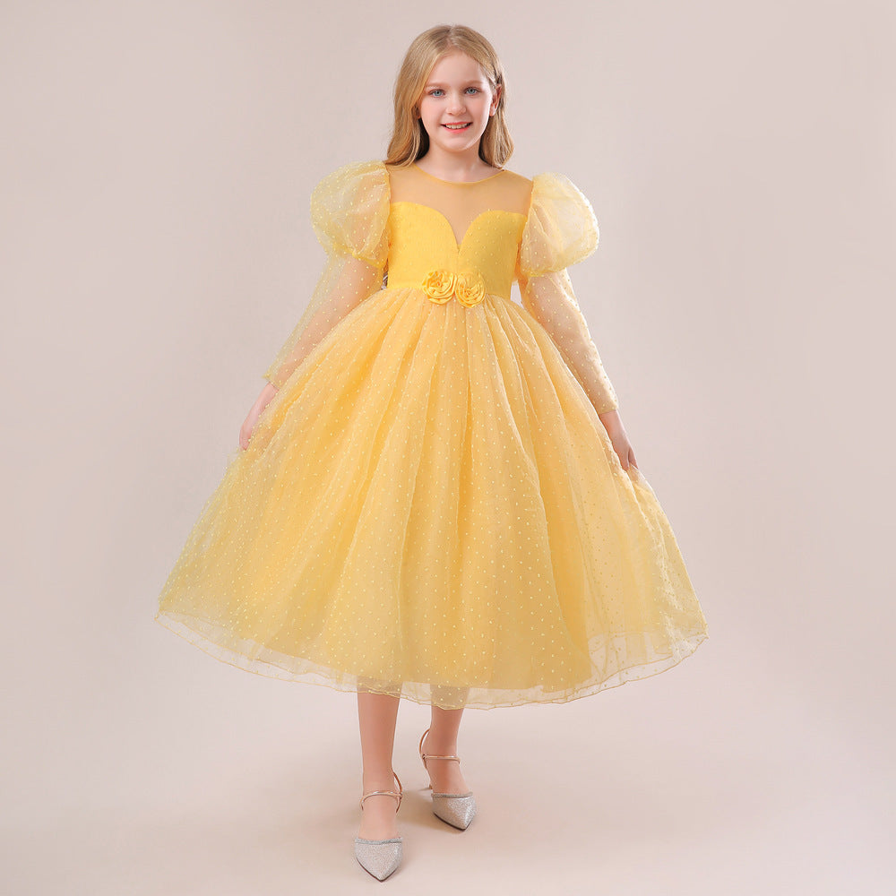 Robe longue à manches bouffantes pour enfants