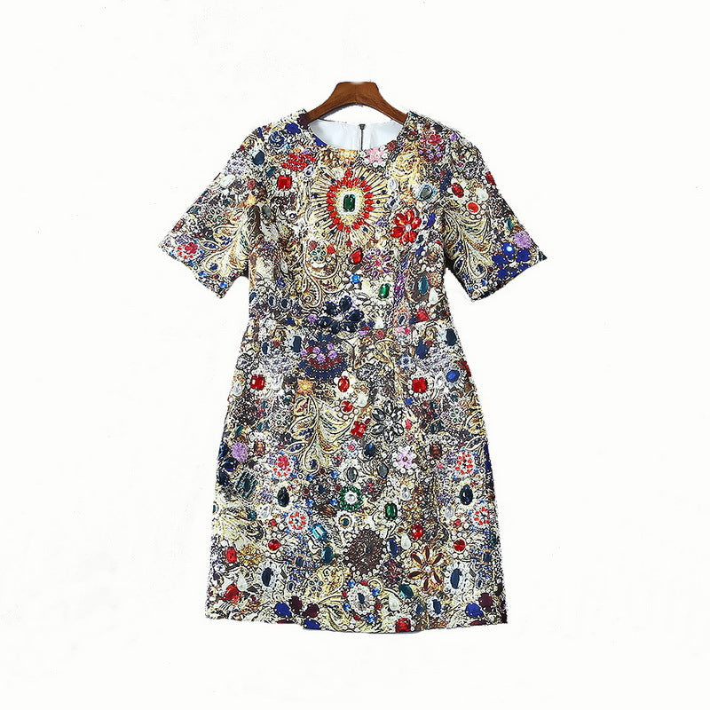 Robe moulante à la taille avec impression artistique abstraite