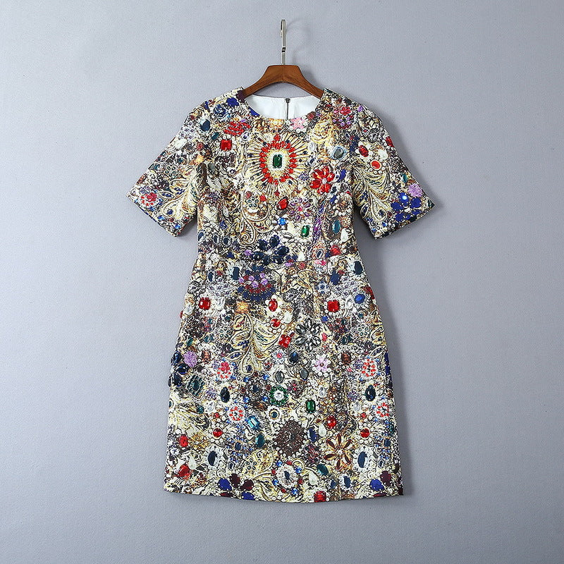 Robe moulante à la taille avec impression artistique abstraite