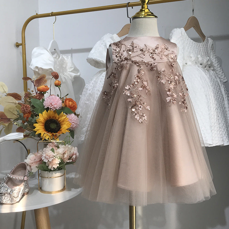 Robe taille haute bébé anniversaire mariage à la mode