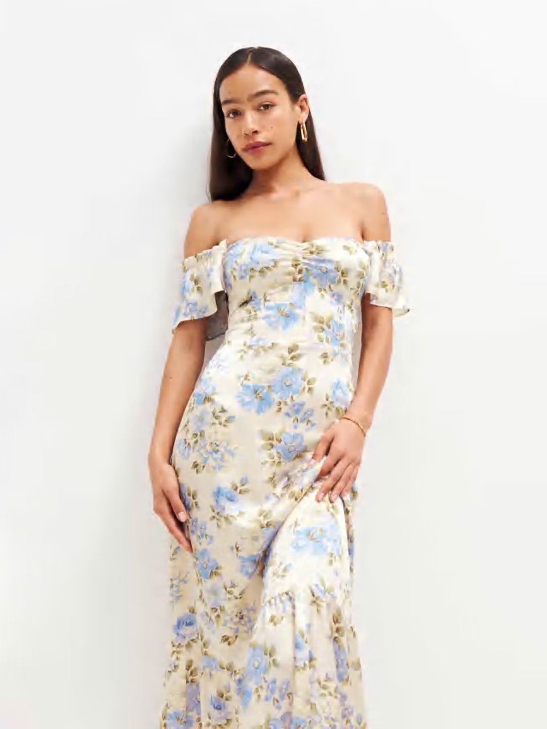 Robe imprimée à volants pour vacances en bord de mer, robe sexy à épaules dénudées et manches courtes pour femmes