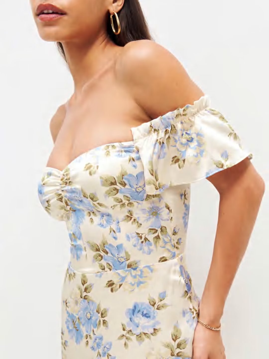 Robe imprimée à volants pour vacances en bord de mer, robe sexy à épaules dénudées et manches courtes pour femmes