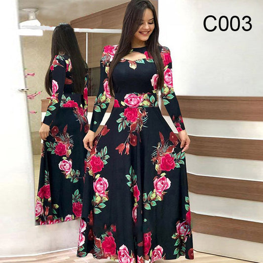 Robe à manches longues à imprimé floral