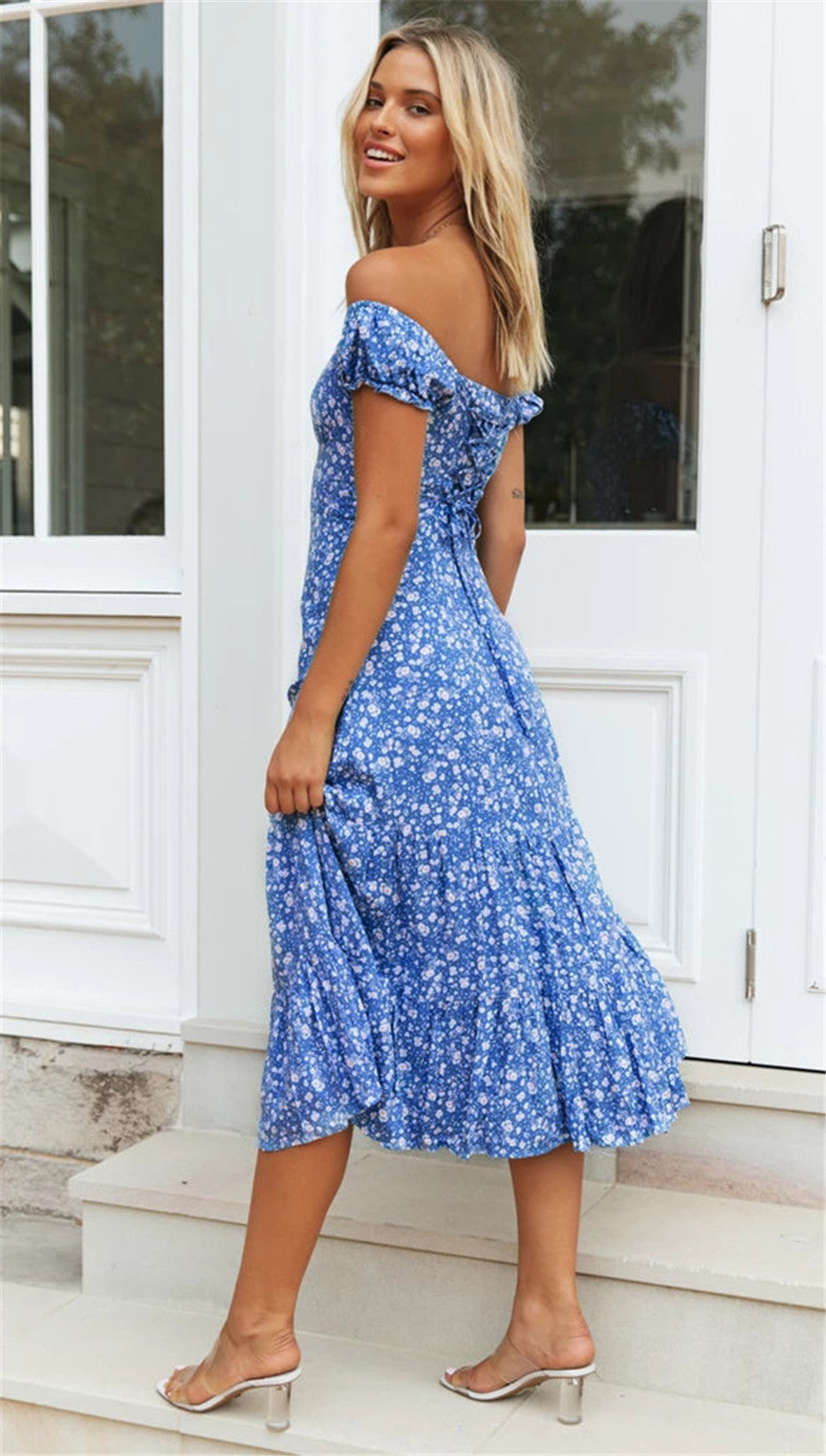 Robe à imprimé floral avec imprimé sur les épaules