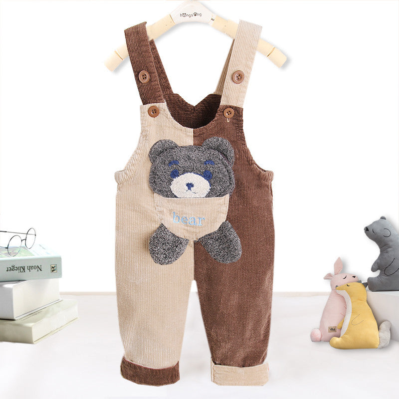 Thicken Plus Velvet Children's Overalls