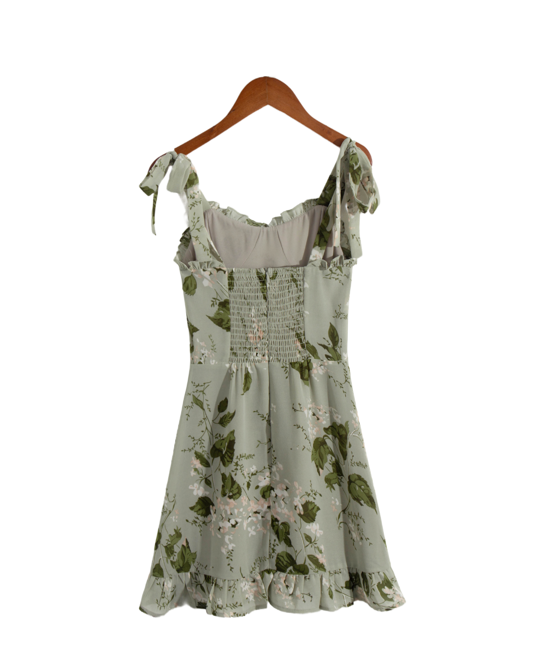 Vintage Ruffled Slim High Waist Vacation Dress Summer French Floral Butterfly Printing Slip Dress