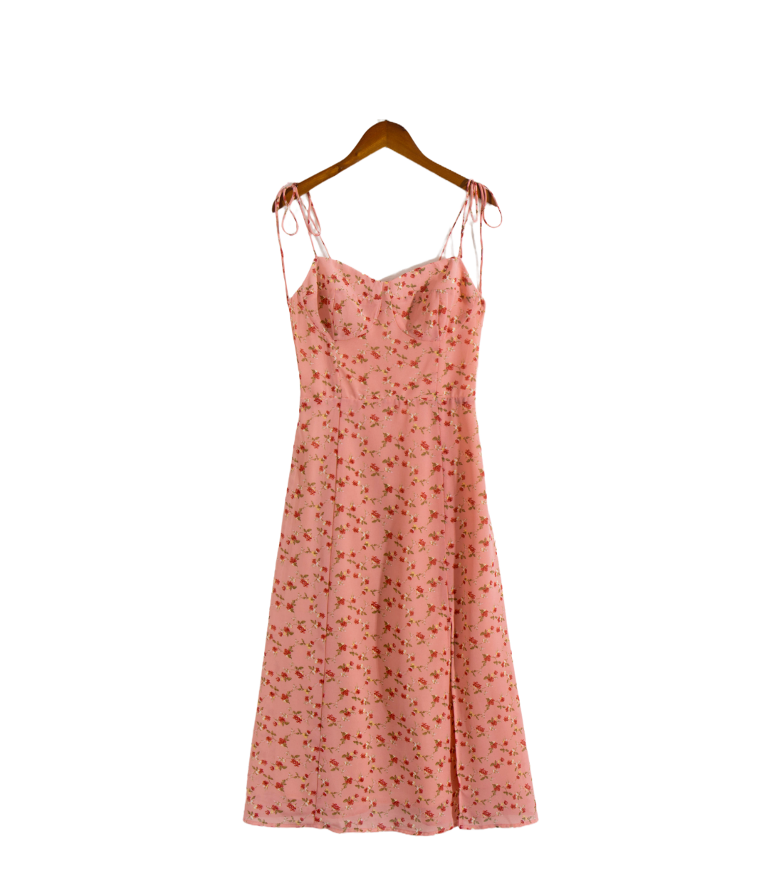 Vestido camisola con cordones y estampado floral dividido informal de otoño para adolescentes