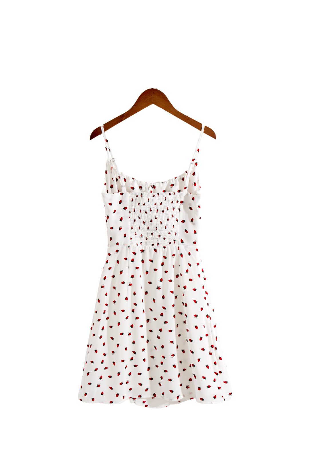 Winter French Girl Pastoral Cute Strawberry Small Printed Casual Strap Dress