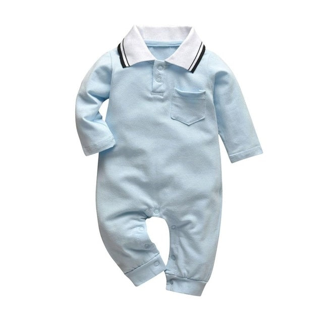 Baby boy cartoon long-sleeved jumpsuit cap