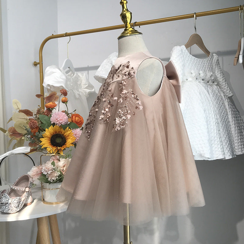 Robe taille haute bébé anniversaire mariage à la mode