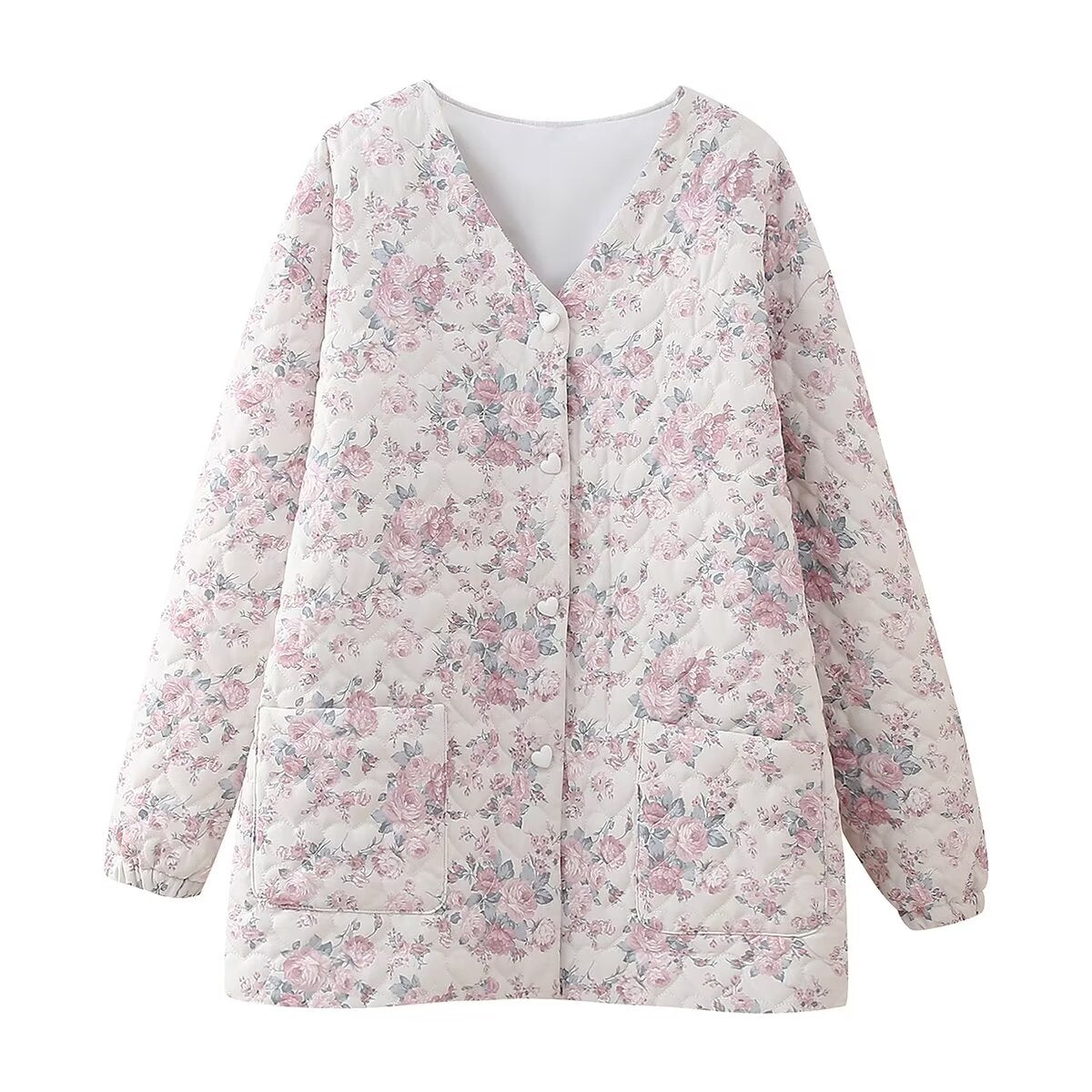 Vêtements de printemps pour femmes Crème Floral Love Chic Vêtements en coton Manteau en coton