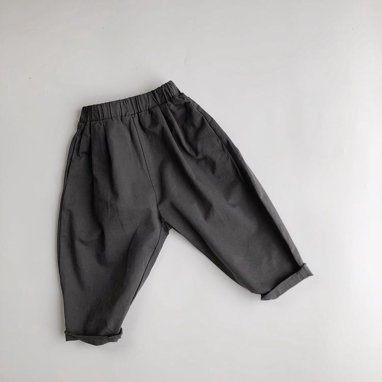 Cotton Woven Trousers Carrot Pants