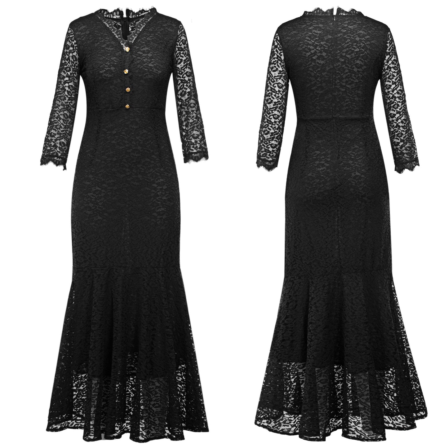 Robe de soirée et robe de mariée fleurie à col en V