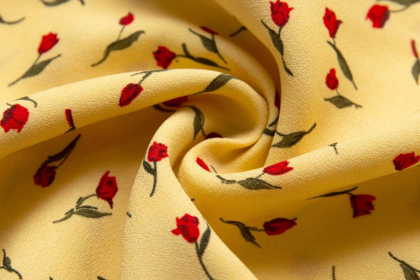 Robe mi-longue fendue en mousseline de soie à manches bouffantes et col carré jaune français pour femme, printemps, automne, été, pause thé, Platycodon Grandiflorum