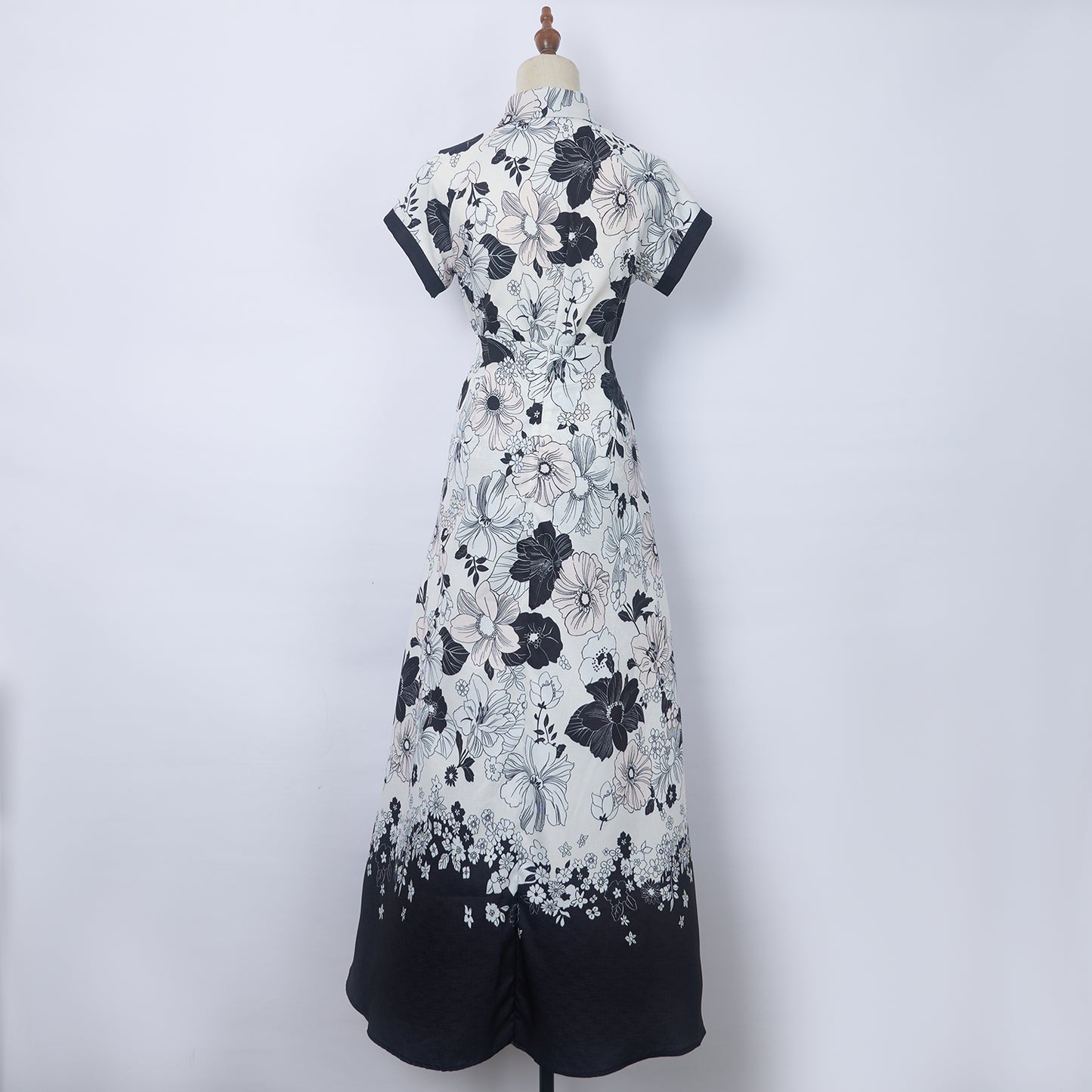 Two Piece Printed Shirt Top Half Skirt Holiday Elegant Suit Women