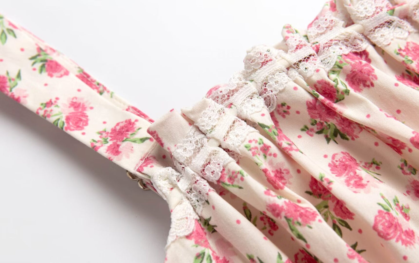 Robe d'été amincissante à la taille française, ligne A, courte, imprimé Floral pur, robe à bretelles pour femmes