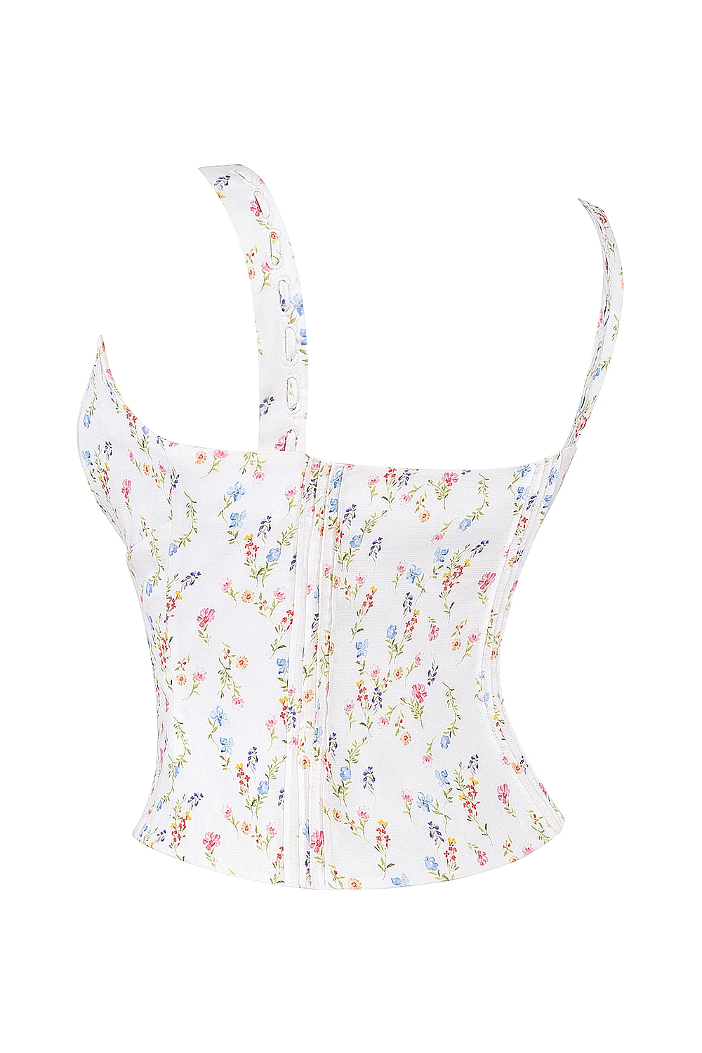 Débardeur à lacets pour femme avec motif floral et coupe slim plissée