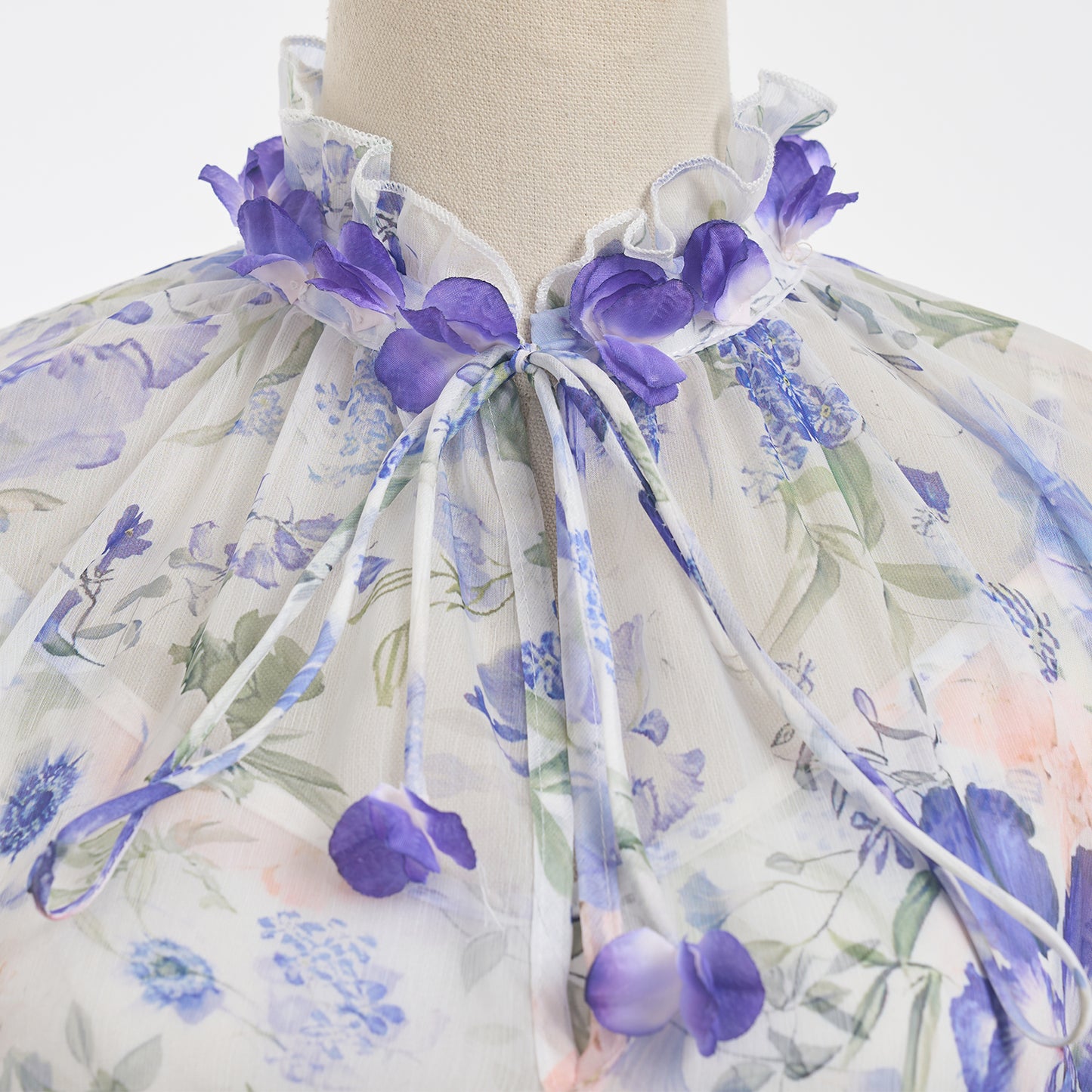 Robe deux pièces fraîche et élégante pour vacances, écharpe à fleurs tridimensionnelle robuste