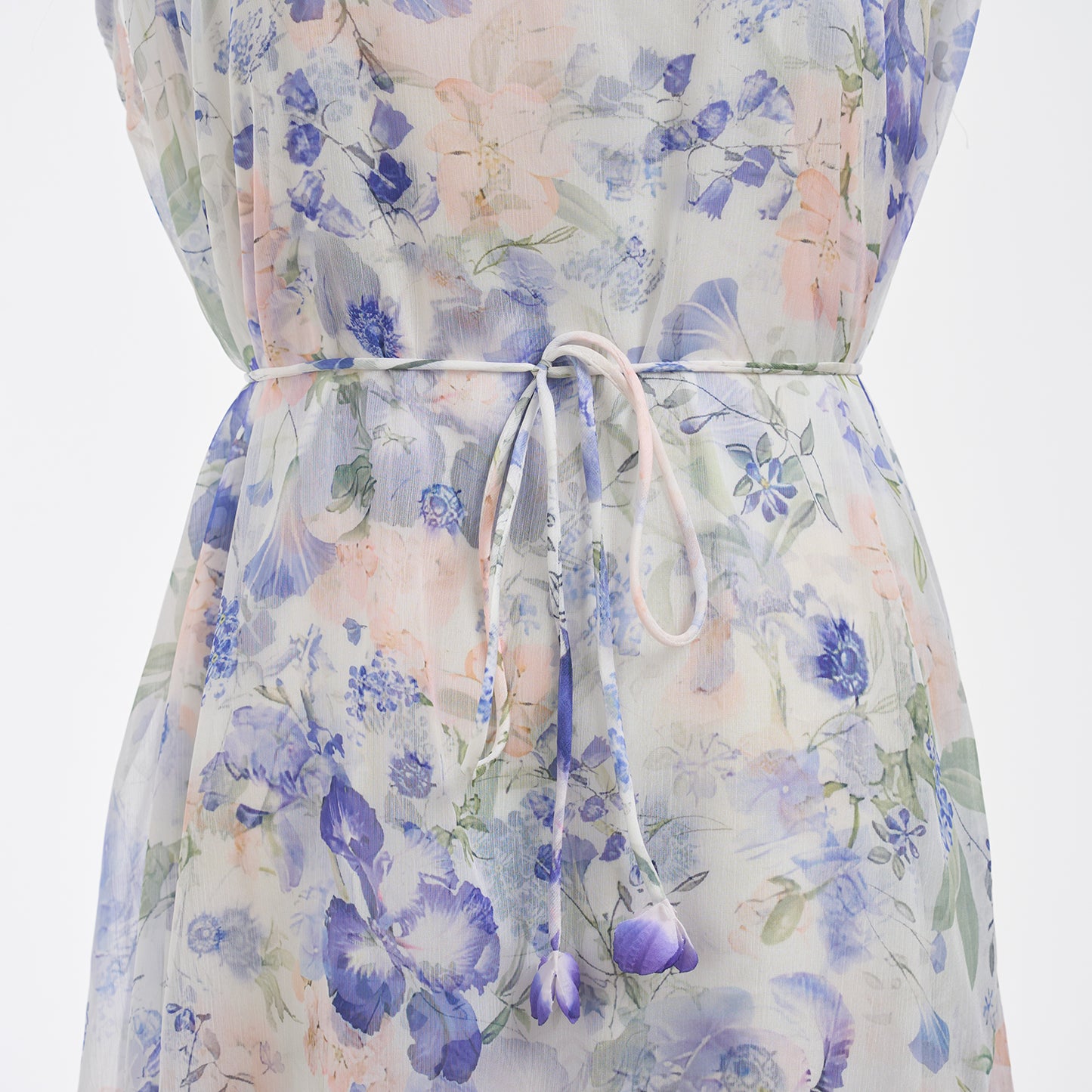 Robe deux pièces fraîche et élégante pour vacances, écharpe à fleurs tridimensionnelle robuste