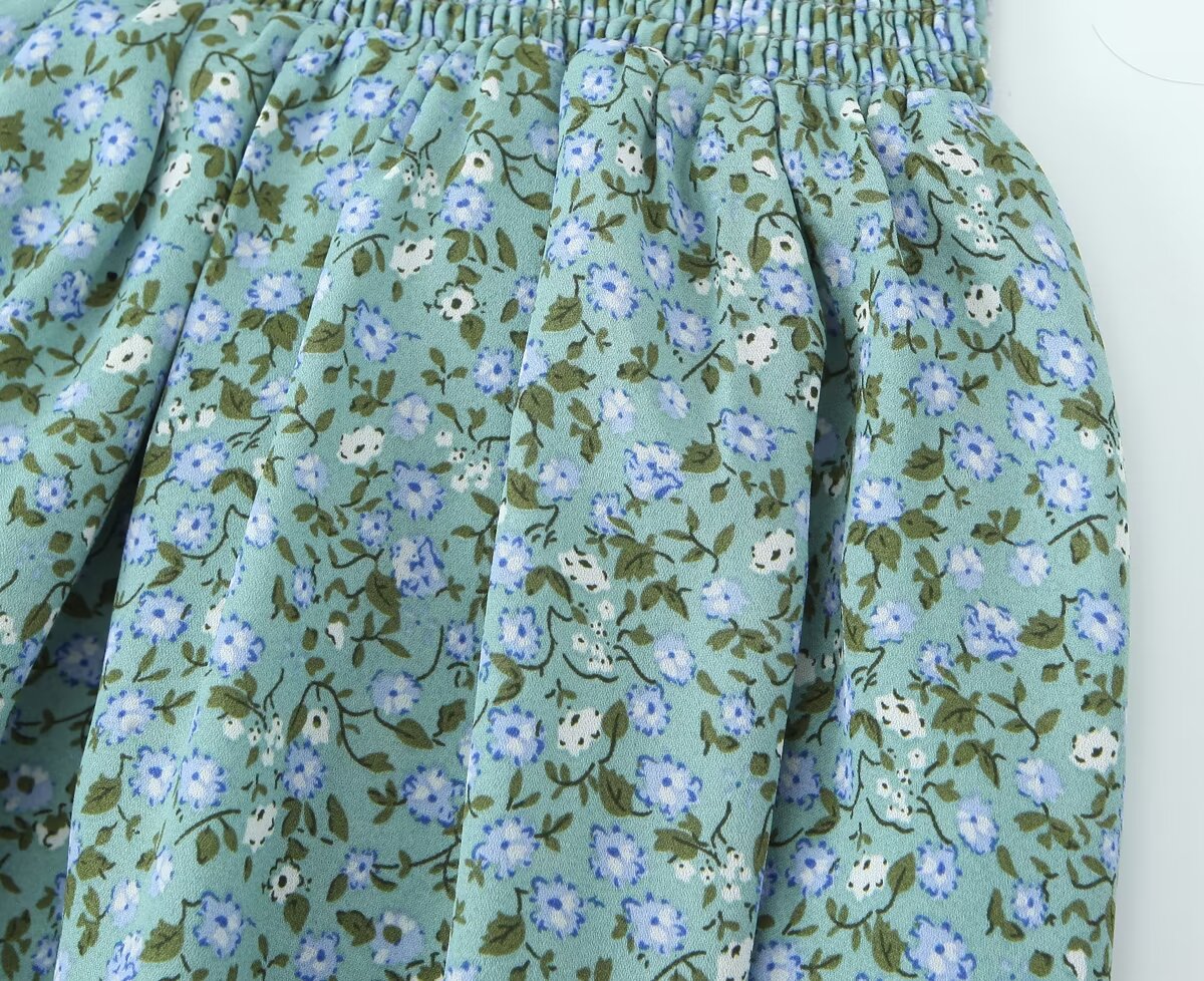 Robe d'été pastorale fraîche, coupe cintrée, imprimé noué, pour femmes