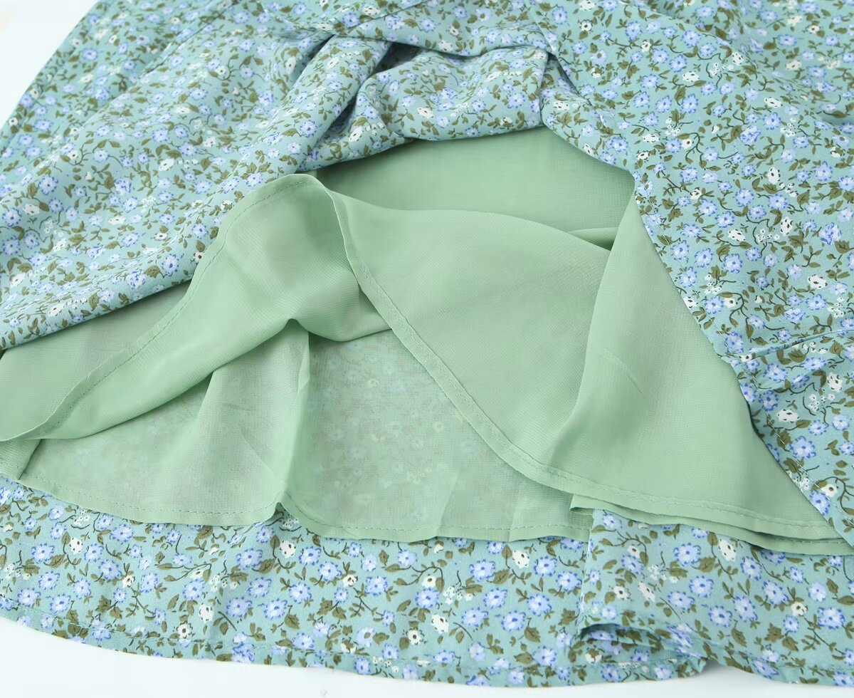 Robe d'été pastorale fraîche, coupe cintrée, imprimé noué, pour femmes