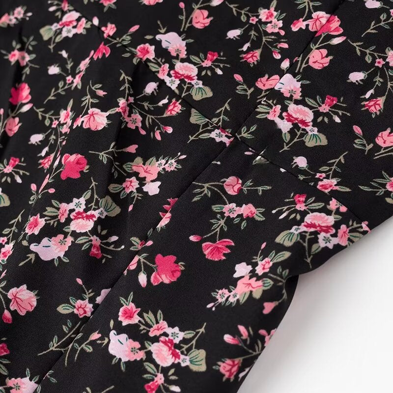 Robe d'été décontractée à bretelles florales pour femmes, vêtements taille haute