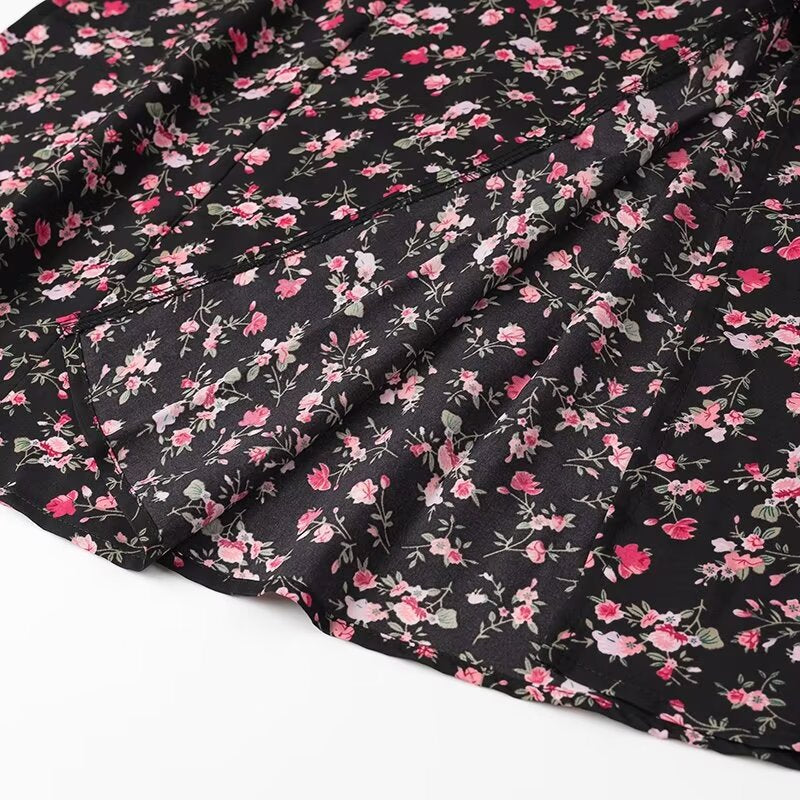 Robe d'été décontractée à bretelles florales pour femmes, vêtements taille haute