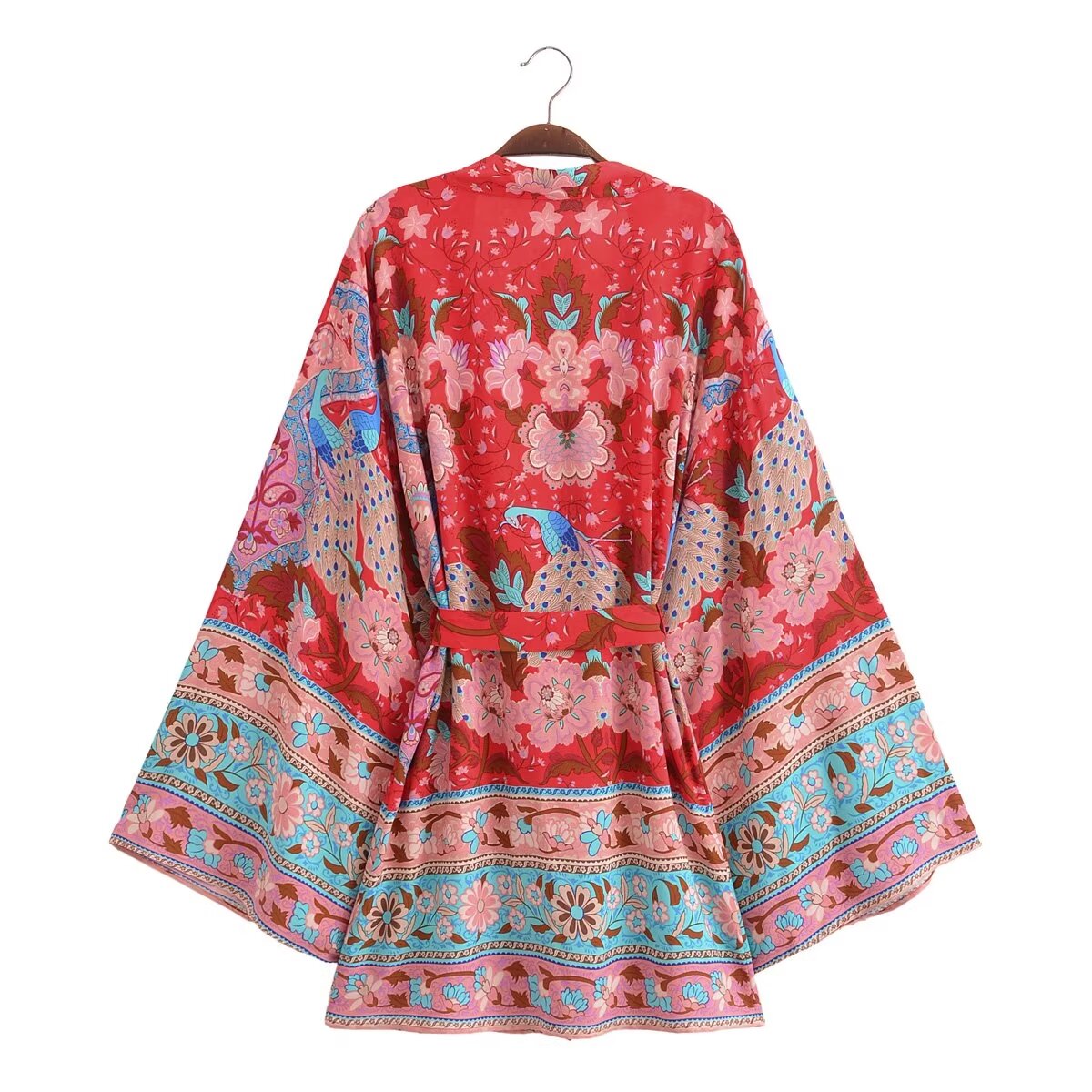 Summer Rayon Belt Short Kimono Cardigan