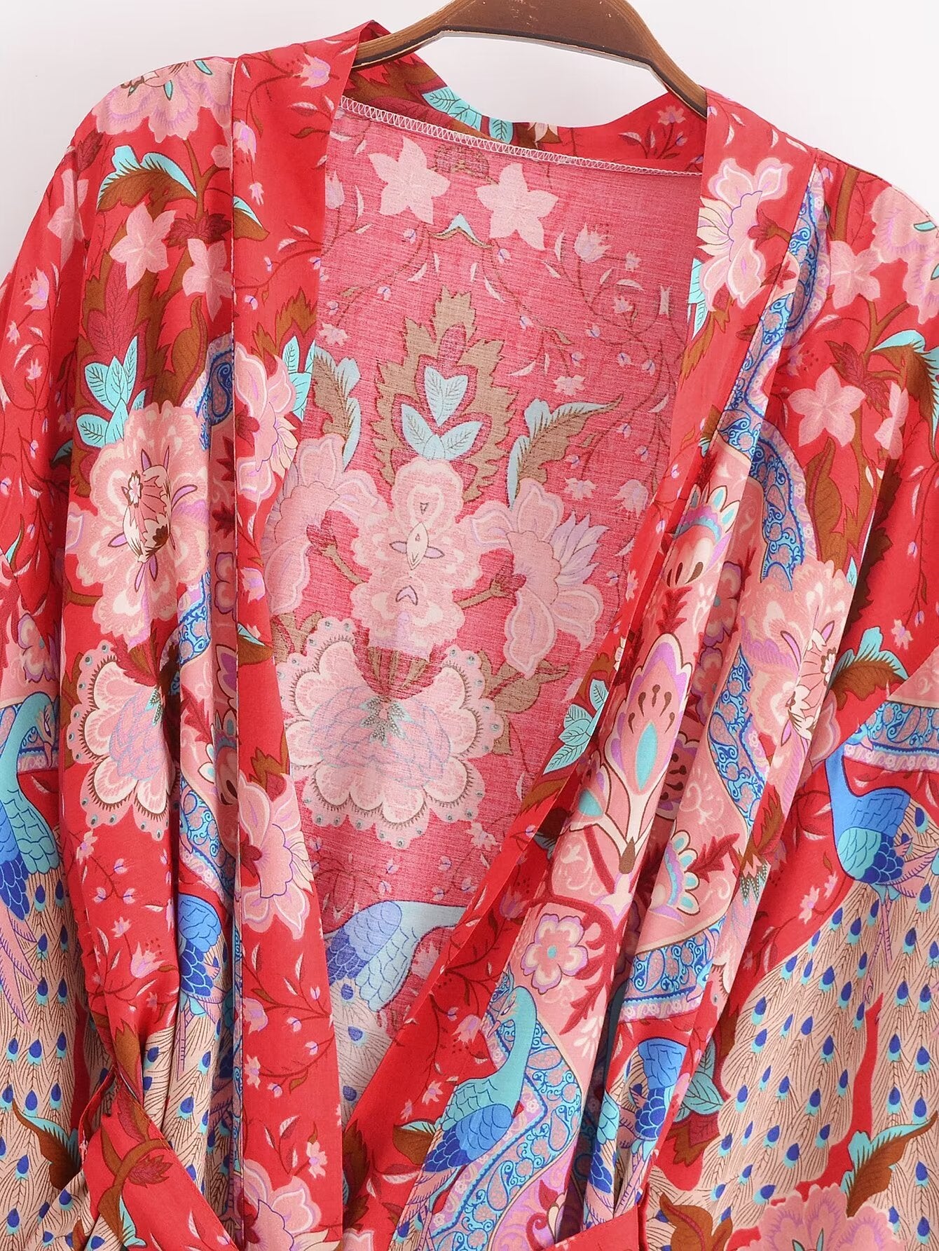 Summer Rayon Belt Short Kimono Cardigan