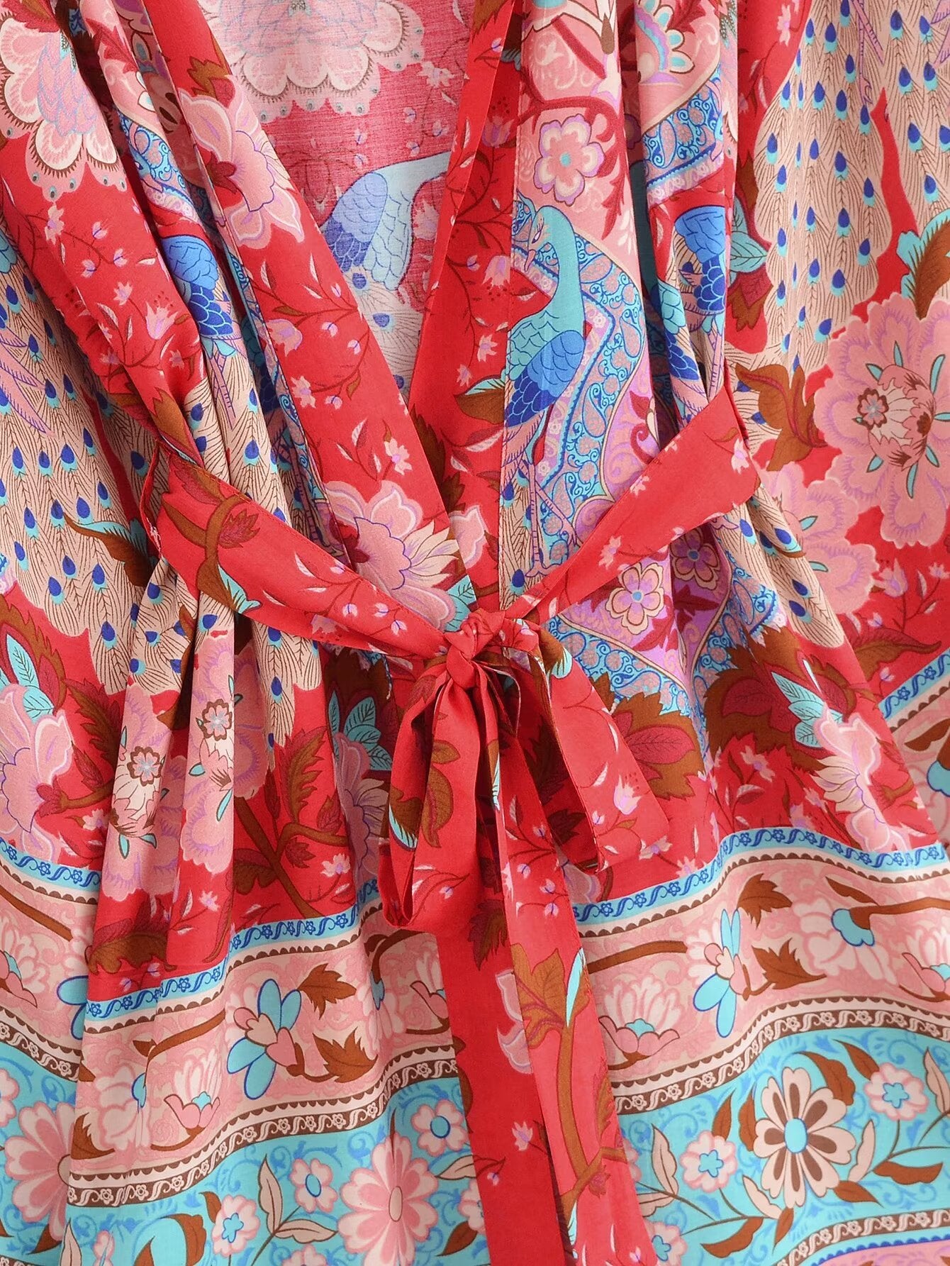 Summer Rayon Belt Short Kimono Cardigan