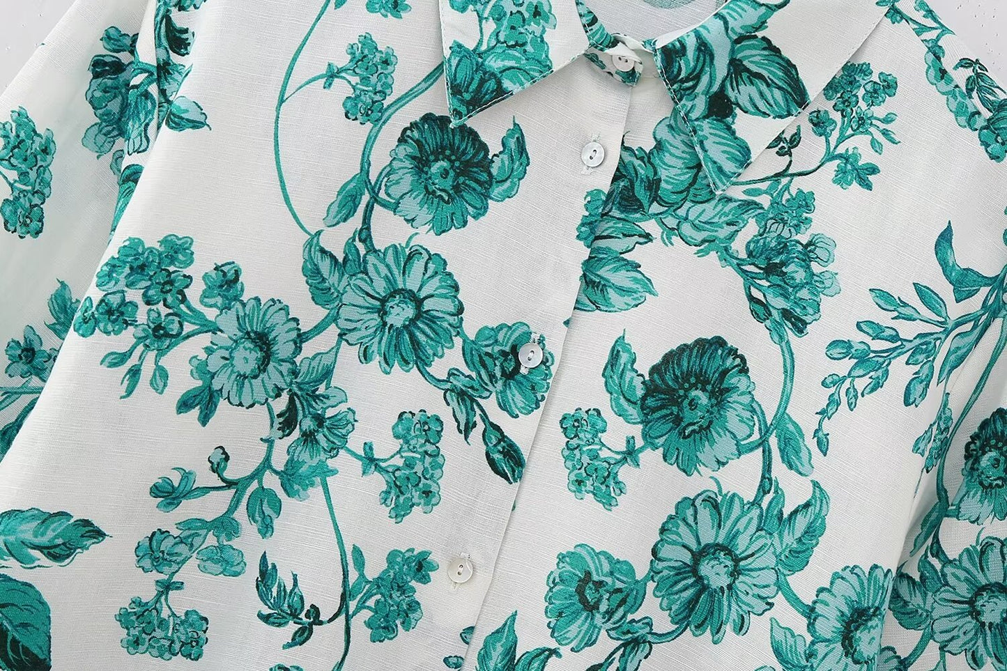 Chemise d'été décontractée à manches longues et imprimé floral