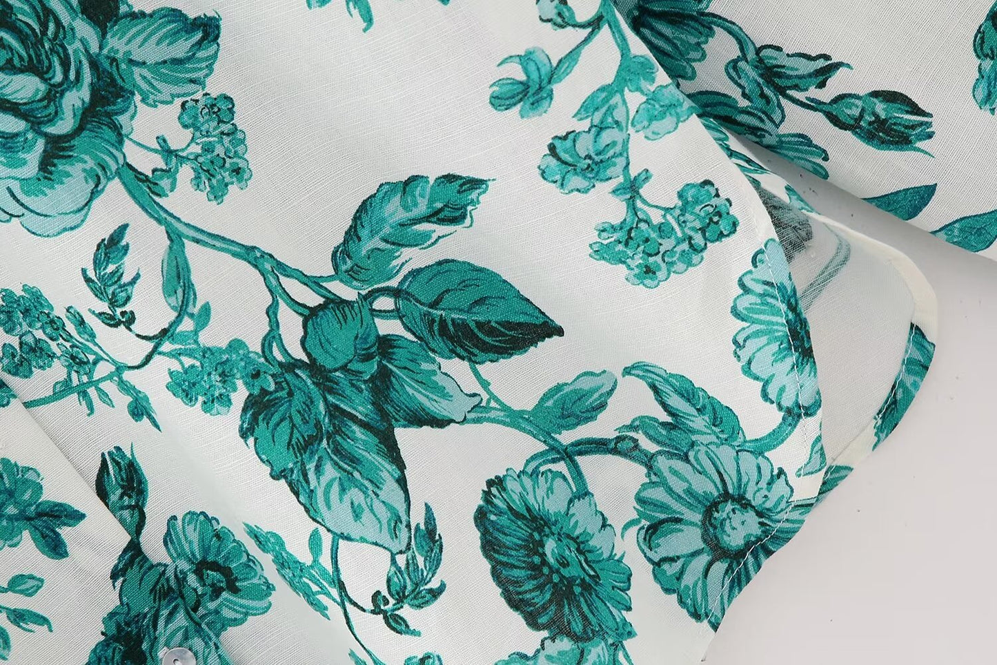 Chemise d'été décontractée à manches longues et imprimé floral