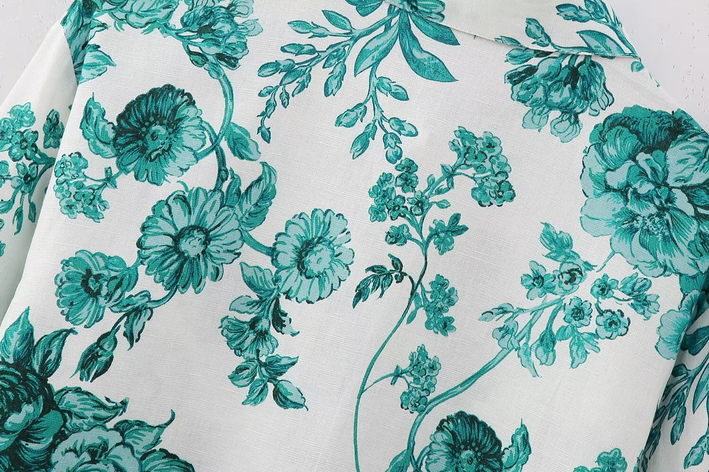 Chemise d'été décontractée à manches longues et imprimé floral