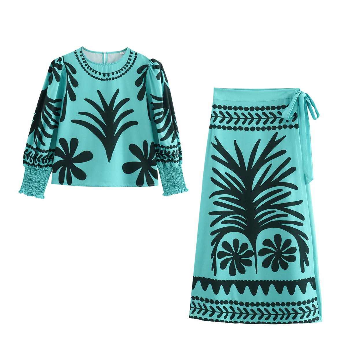 Summer Women Printing Coat Skirt Set Women