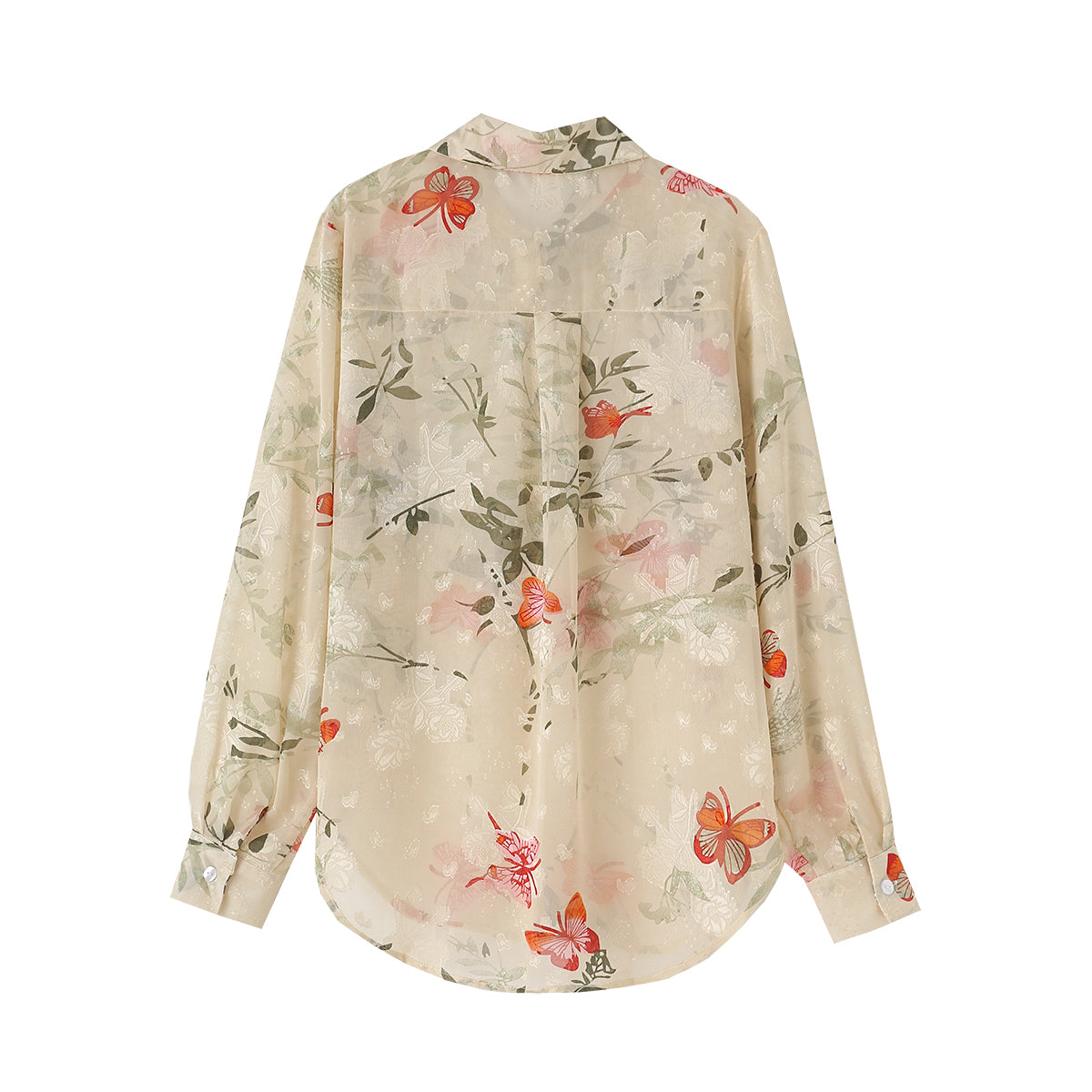 Ropa de mujer Primavera Casual Camisa de manga larga con cuello y estampado floral