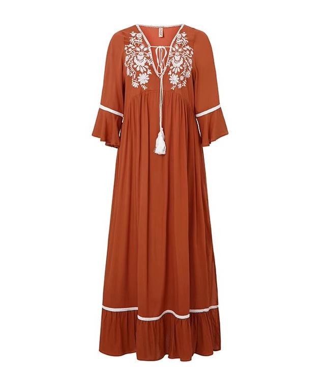 Vestido bohemio de mujer con forro