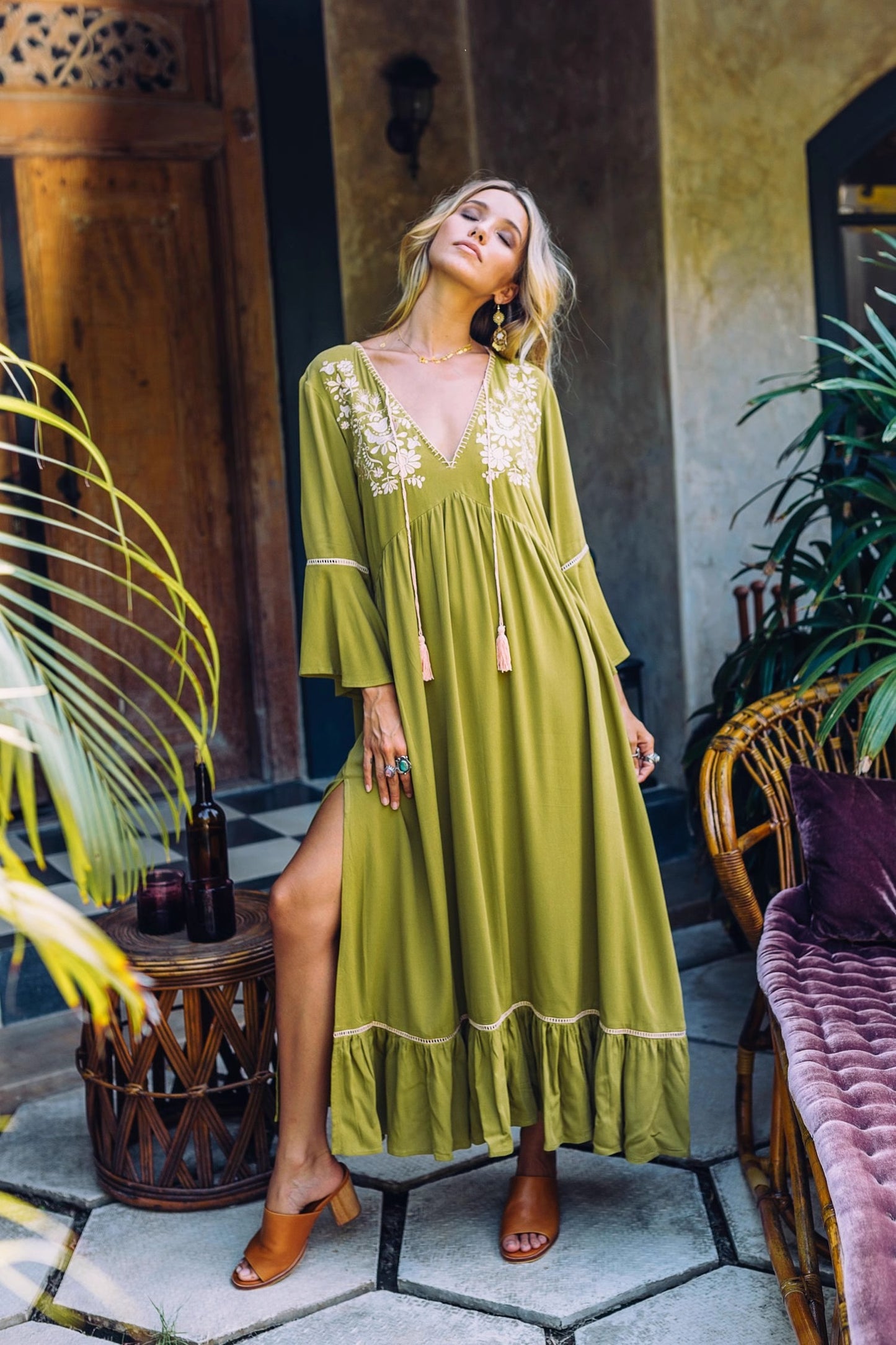 Vestido bohemio de mujer con forro