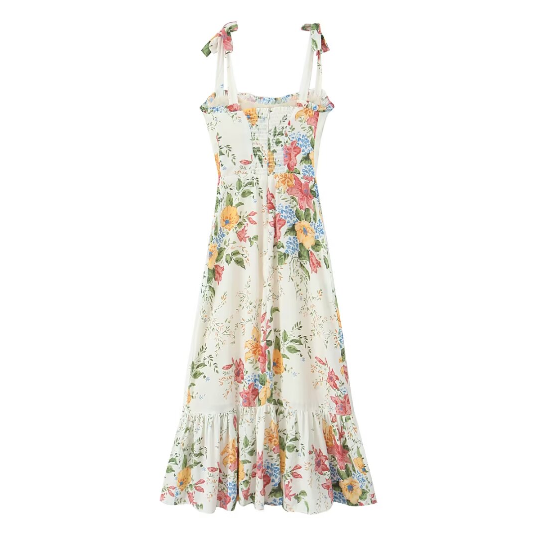 Vestido adelgazante ajustado con estampado Floral pequeño, Pastoral Floral de verano para mujer