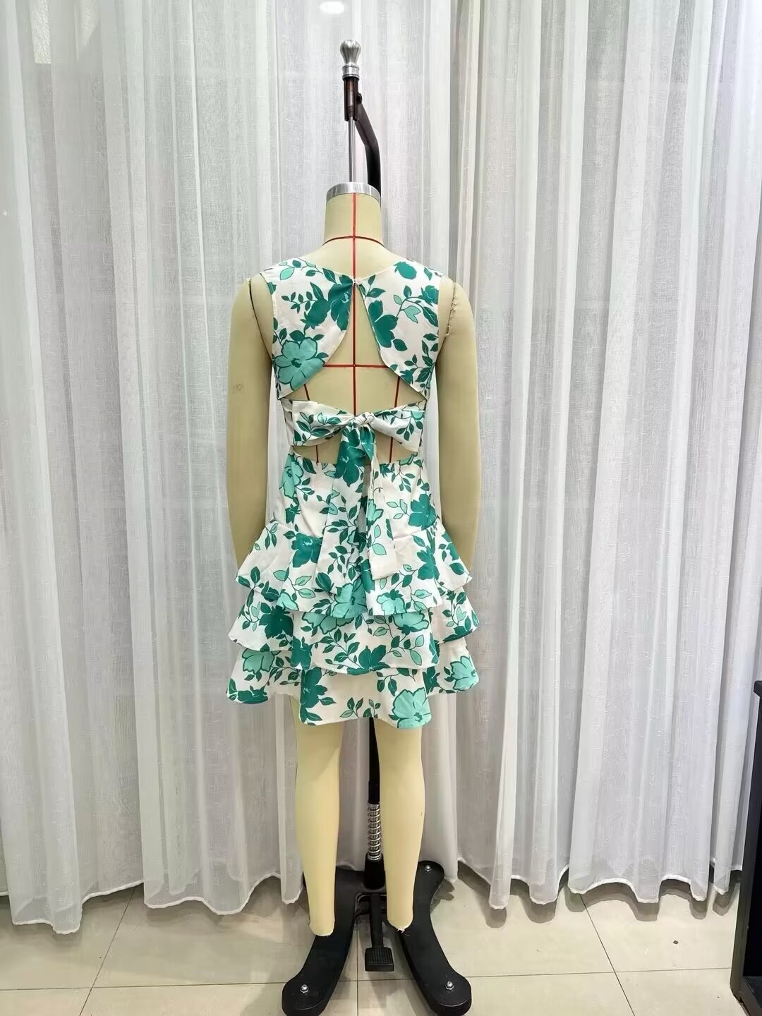 Vestido con cordones en la espalda para mujer, estilo veraniego, con personalidad, color y imagen