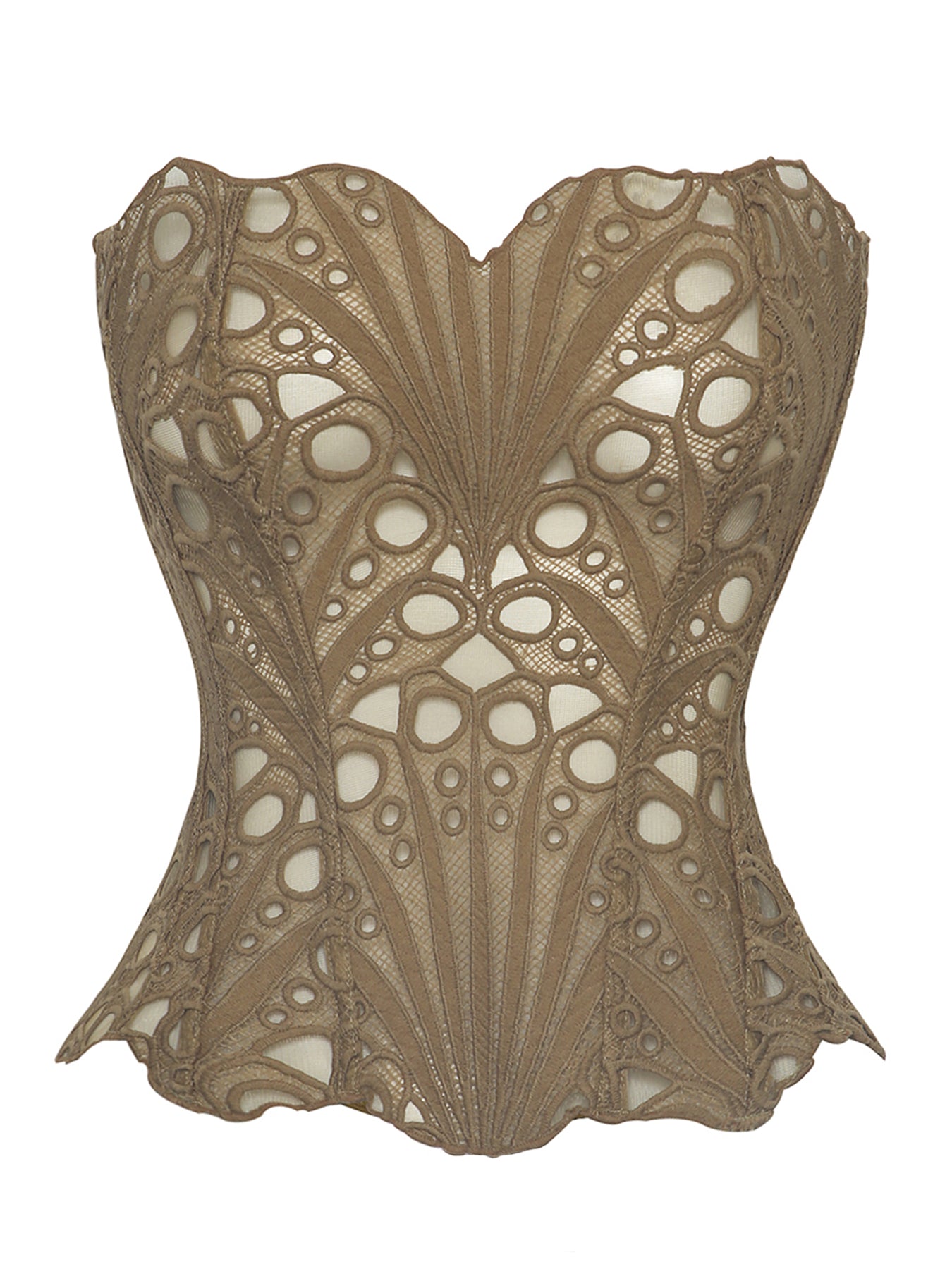 Corset Court Irrégulier Asymétrique Dentelle Double Couche Ajustement Os Vêtements Corset Imprimé