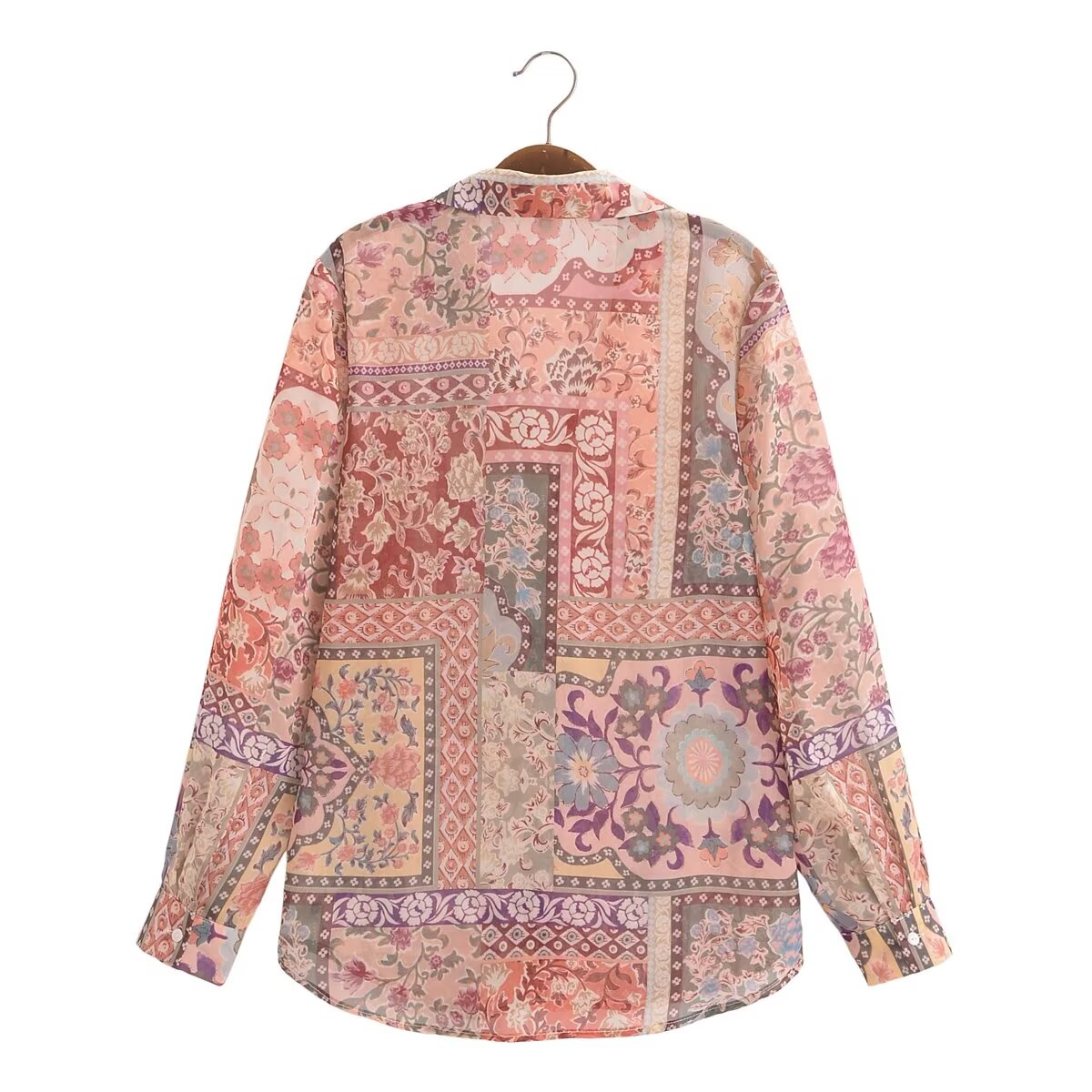 Autumn Casual Graceful Fashionable Comfortable Patchwork Printed Women Shirt