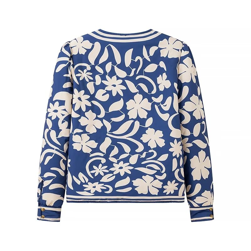 Autumn Graceful Personality Retro Minority Printed Cotton Padded Jacket Jacket Coat