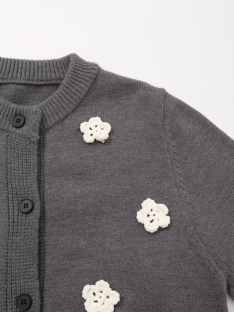 Pull cardigan à fleurs tridimensionnelles, manteau, pull à manches longues au crochet manuel de l'industrie lourde pour femmes