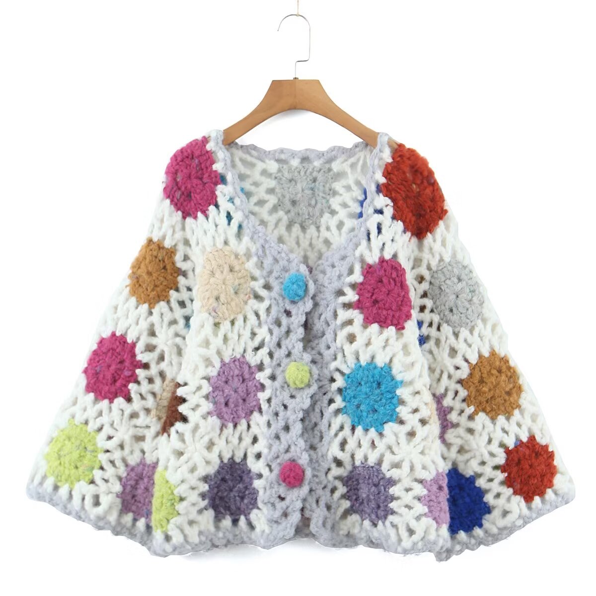 Summer Wind Women Handmade Crochet Sweater Cardigan Sweater