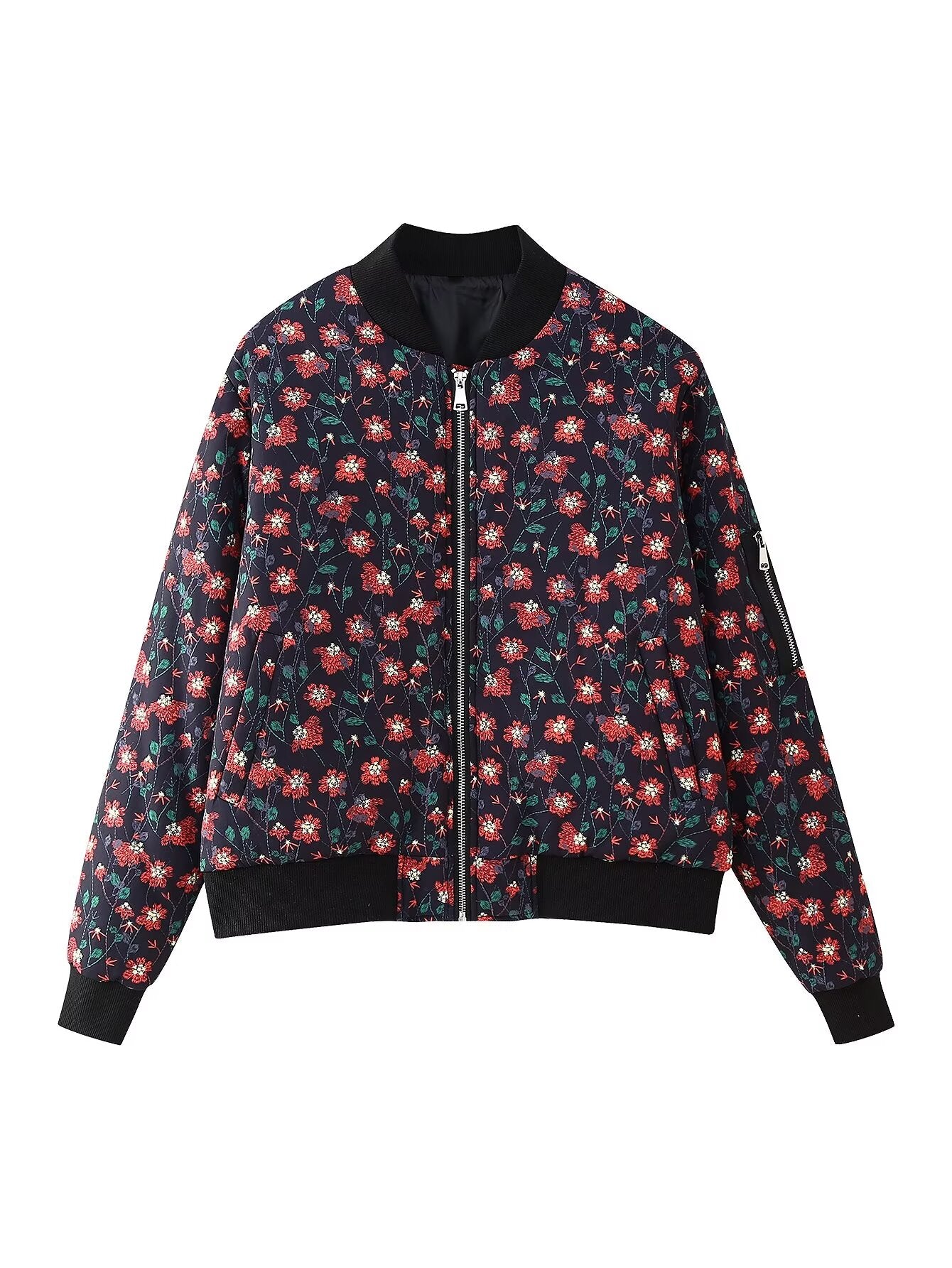 Chaqueta bomber de otoño para mujer, abrigo de algodón, chaqueta holgada informal corta