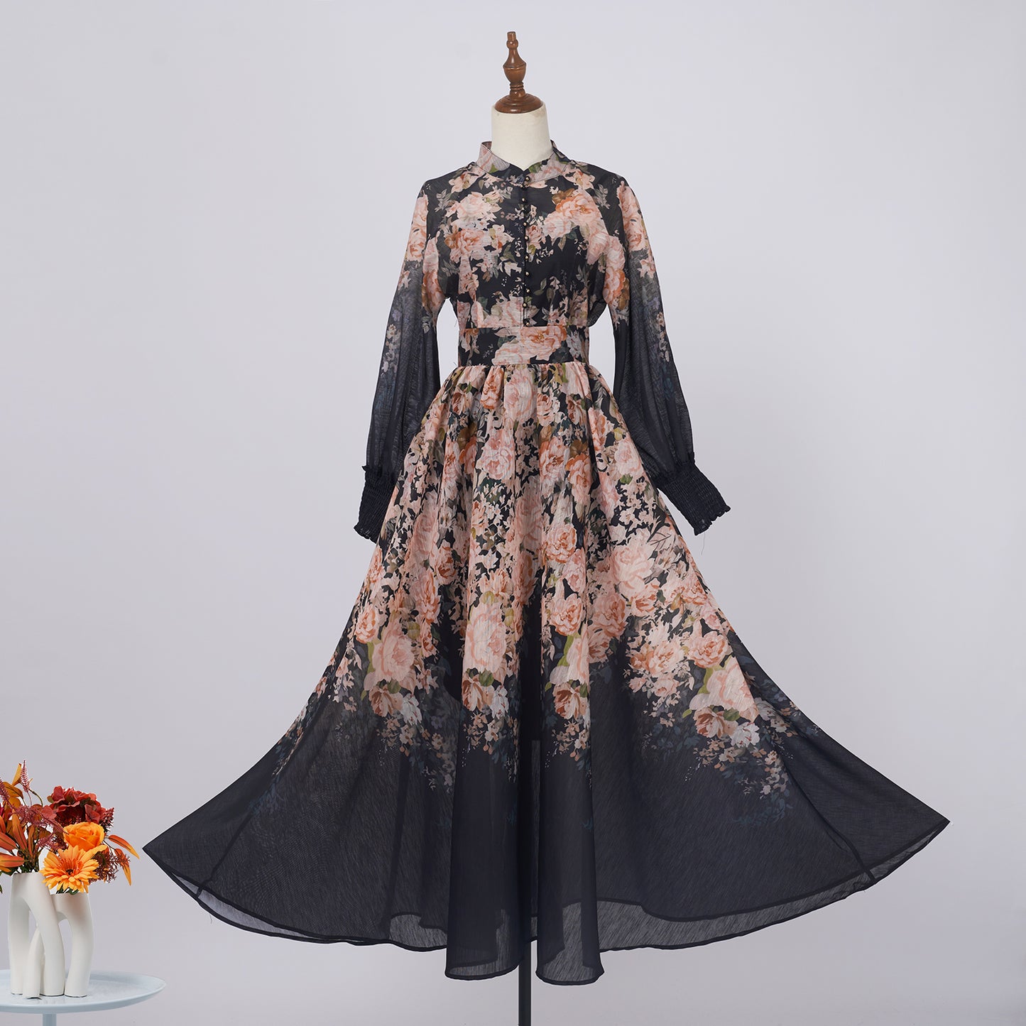 Women Spring And Autumn Blouse High Waist Long Skirt Sets